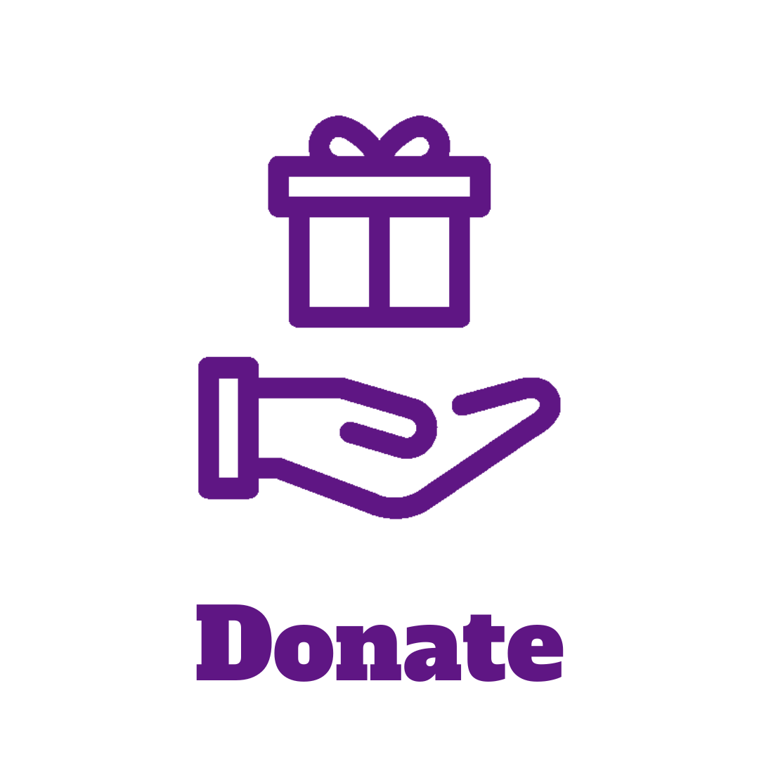 Donate icon with hand and gift box